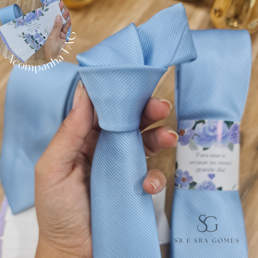 Gravata Azul Serenity Trabalhada