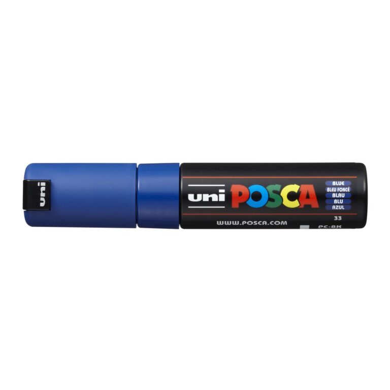 Caneta Posca Pc-8k Ponta Chanfrada 8mm Azul –