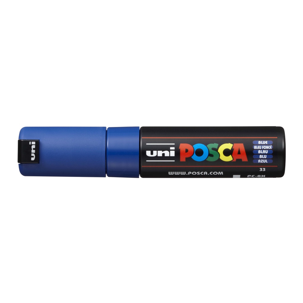 Caneta Posca Pc-8k Ponta Chanfrada 8mm Azul – Uniball