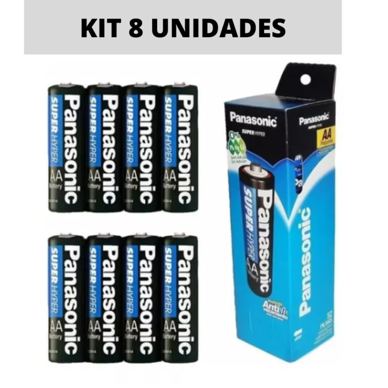 Pilha AA Panasonic Comum Super Hyper-8 Unidades