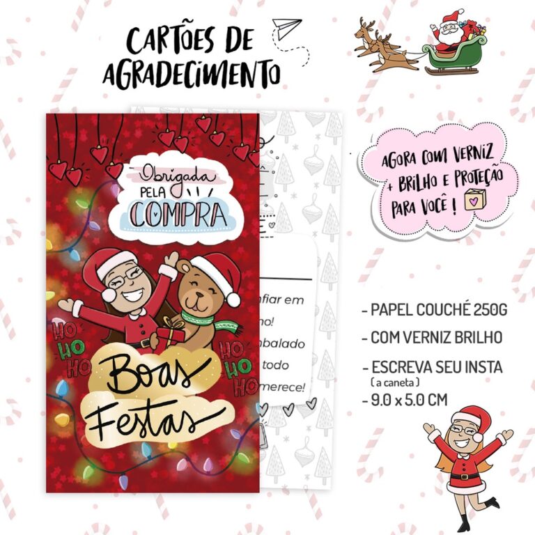 100 unid. Cartão de Agradecimento Couchê 250gr T