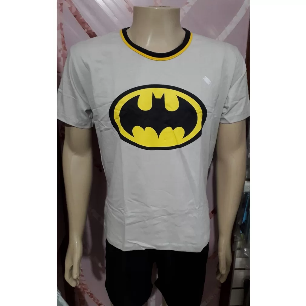 Pijama Masculino Curto Verão Personagem Algodão Homem Aranha Personagem
