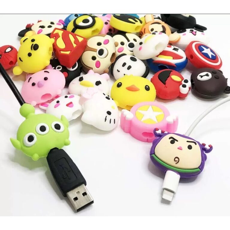 Protetor De Cabo personagens usb Carregador Com Te