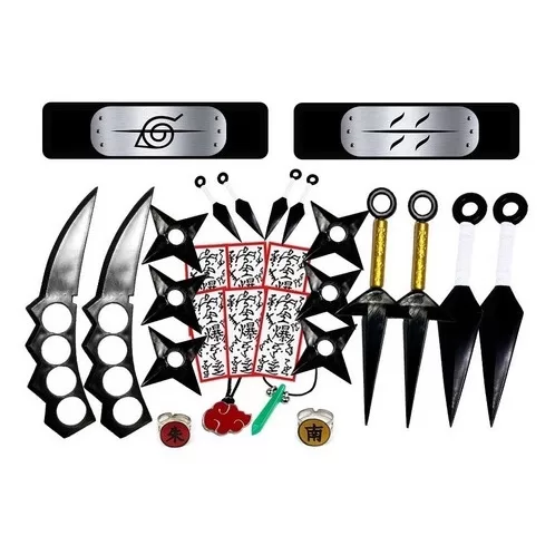 Kit Kunai Naruto Anel Shuriken Bandana Cosplay Kis