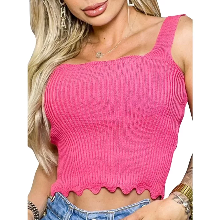 Croped Top Tricot Modal Canelado Alça