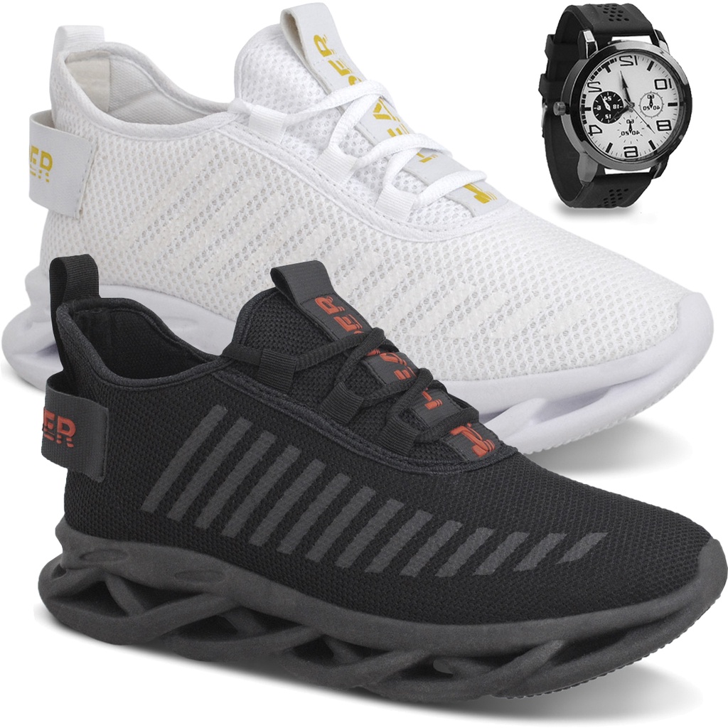 Kit 2 Tênis Masculino Header Infinite Casual Esportivo Barato + Relógio