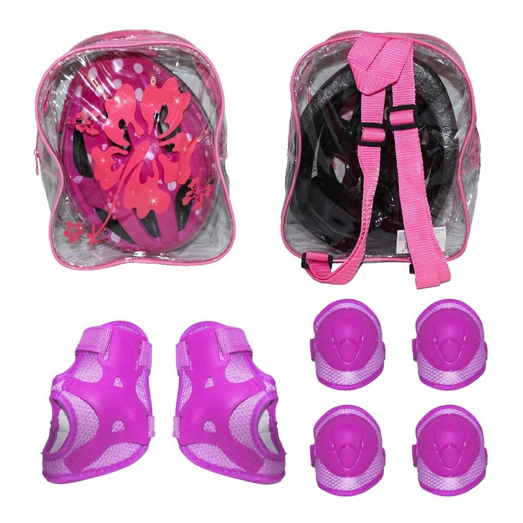 Protecao Infantil Capacete + Joelheira + Cotoveleira Elleven