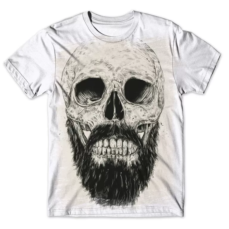 Camisa Camiseta Masculina Caveira Barba 5
