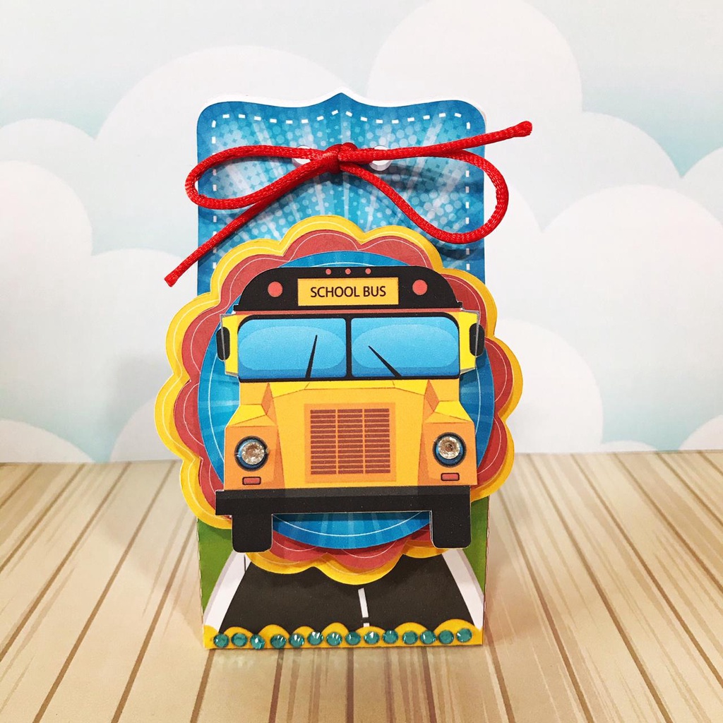 Caixinha para festa tema ônibus