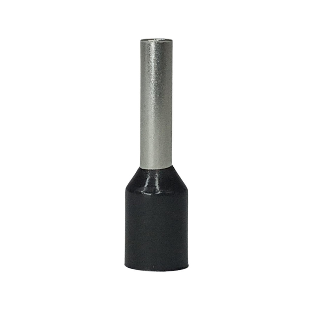 Kit 100x Terminais Resistentes Elétrico Ilhós Tubular Preto 1,5mm Simples Pré Isolados Conectores Tu