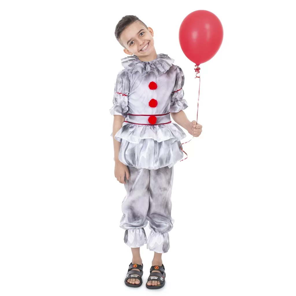 Fantasia Infantil Cosplay Halloween Terror Fantasia Palhaço Assassino