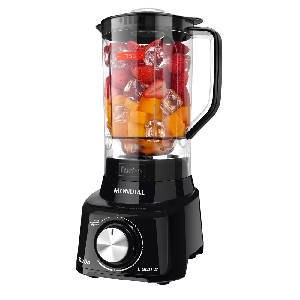 Liquidificador 5 velocidades 900 watts full black – L-900-FB Mondial