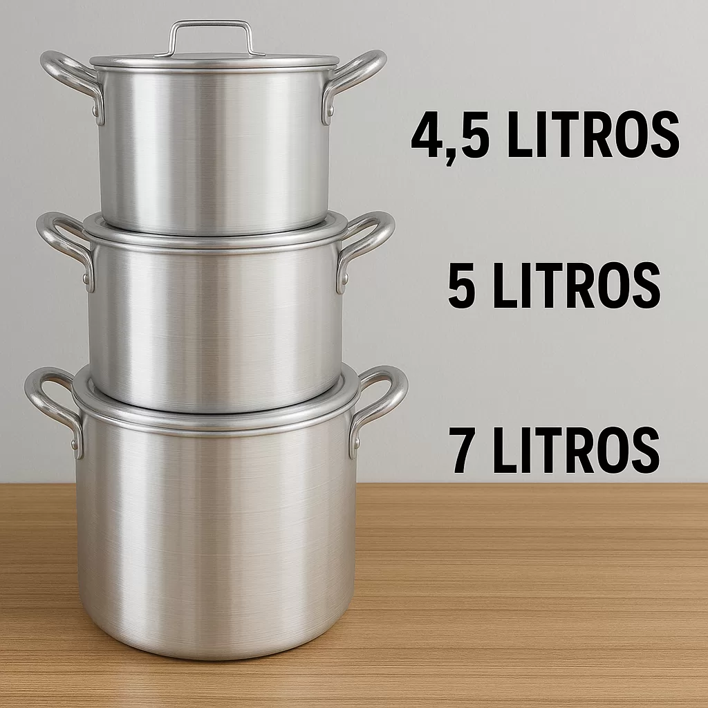 conjunto de panelas alumínio grande, KIT FEIJOADA FIM DE SEMANA ,  3 PANELAS FEIJOADA, SOPA E CALDOS