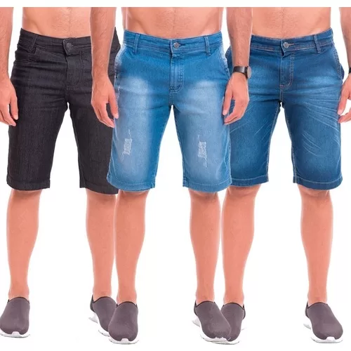 Kit 3 Bermudas Jeans Masculinas Promoção Atacado
