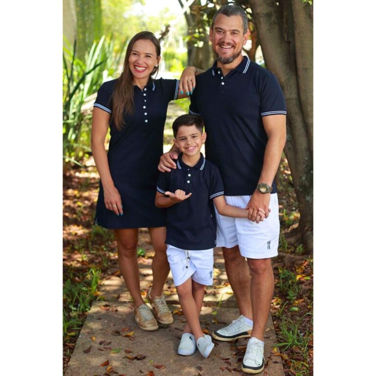 Kit família 3 peças Camisas ou Body Polo e Vesti