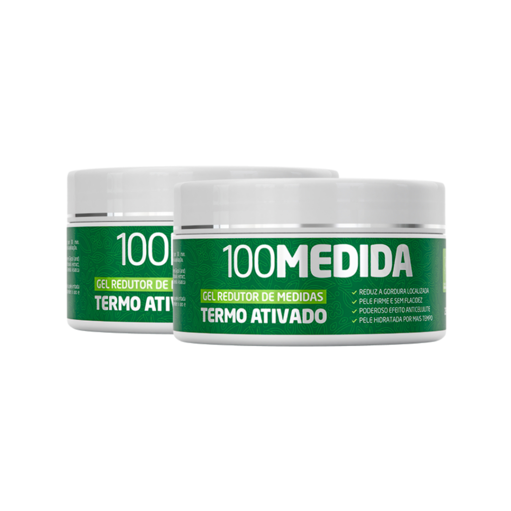 2 Potes Gel Redutor de Medidas Termo Ativado Estrias Celulite – 100 MEDIDA