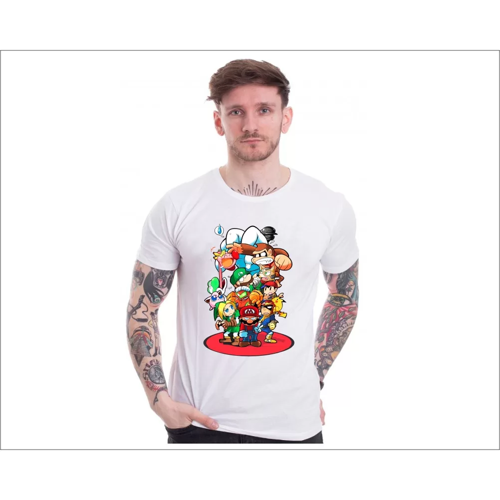 Camisa Personalizada GEEK Personagens  NOSTALGICO Ótimo Acabamento E Durabilidade Anti-pilling 100%