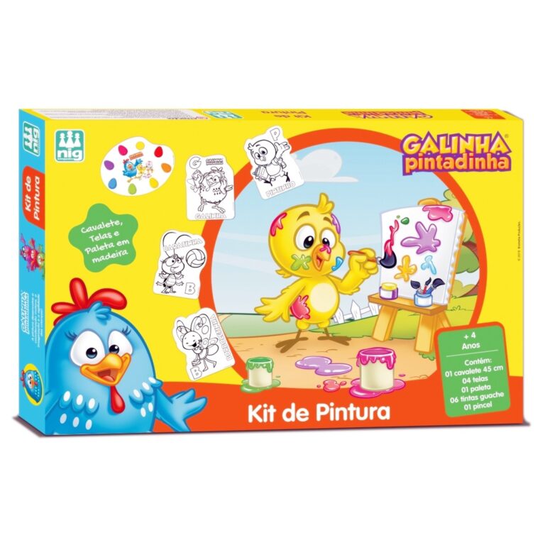 Kit De Pintura Infantil Galinha Pintadinha Com Cav