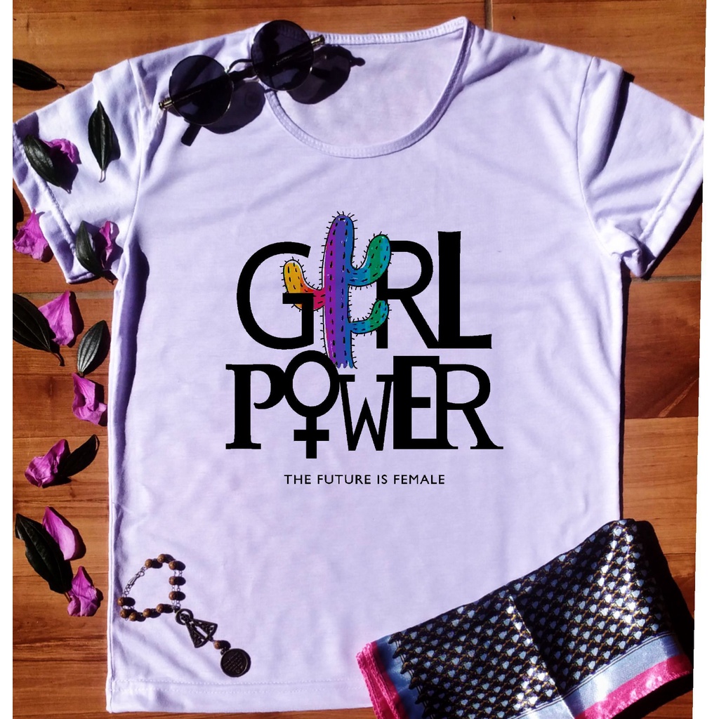 Camisa Baby look feminina Girl Power o futuro é feminino