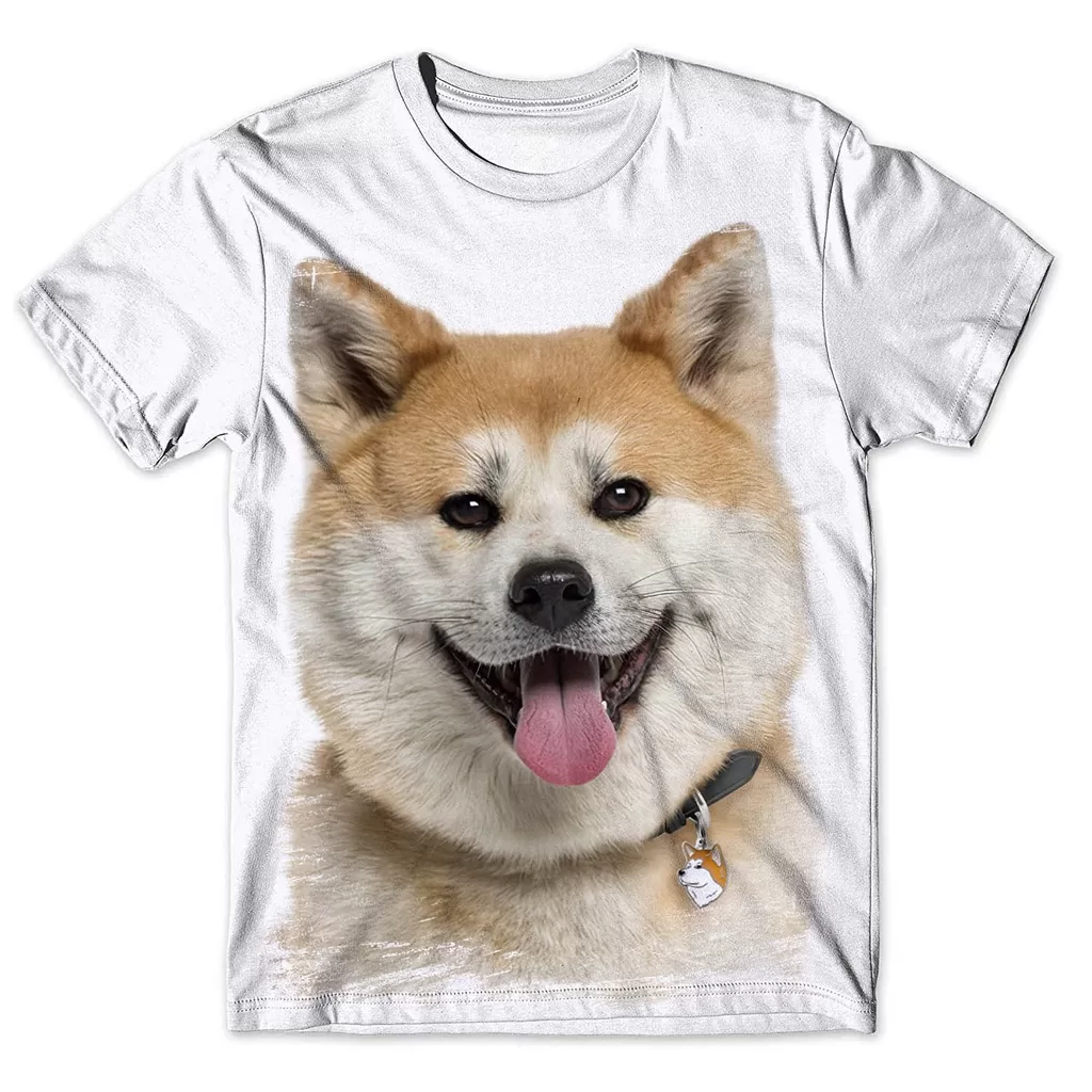 Camisa Camiseta Masculina Cachorro Akita Inu Japão