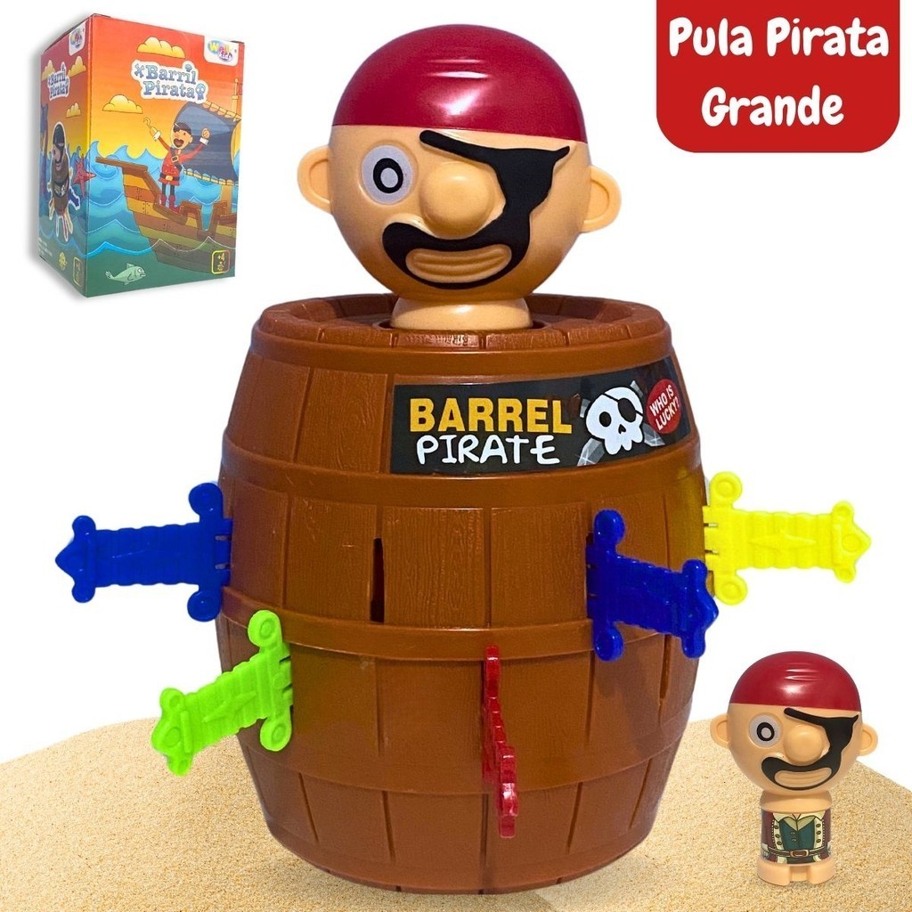 Brinquedo Infantil Pula Pirata Barril Crianças Competição