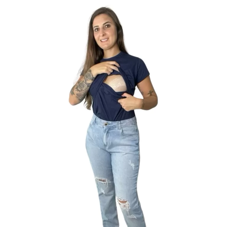 Blusinha T-shirts Camiseta de Amamentação Gestan