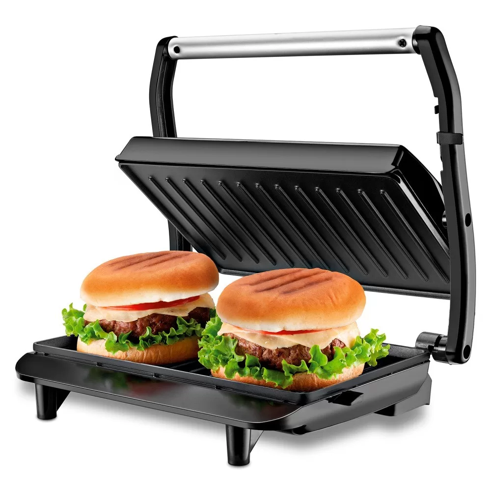 Sanduicheira e grill antiaderente 1000W inox – Mondial