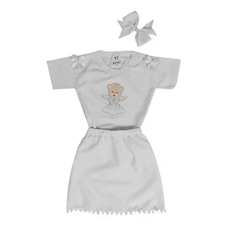 Roupa Branca Festa Batizado Menina Conjunto Comple