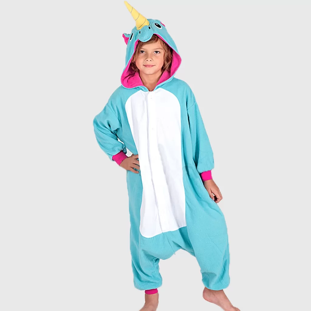Pijama Infantil Unicórnio Longo Macacão Kigurumi Linha Noite