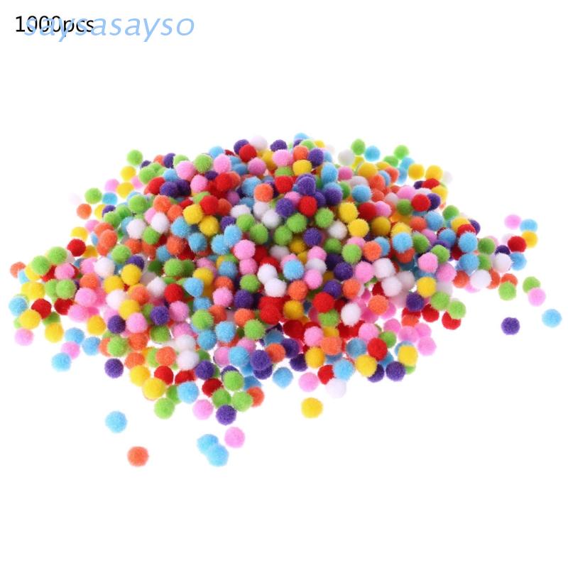 Says 1000pçs Redonda Flexível Pompoms Cor Misturada 10mm Artesanato
