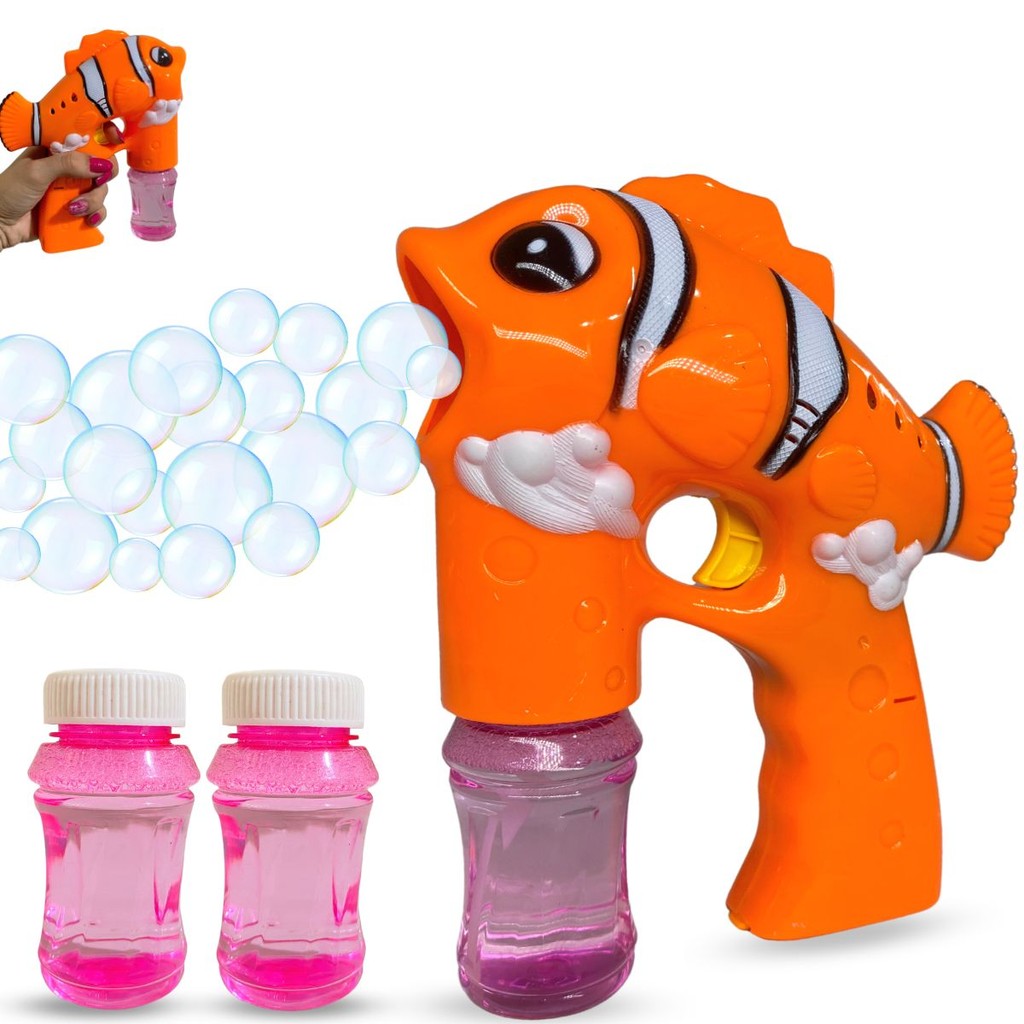 Brinquedo Lança Bolhas De Sabão C/ Som Luz Água