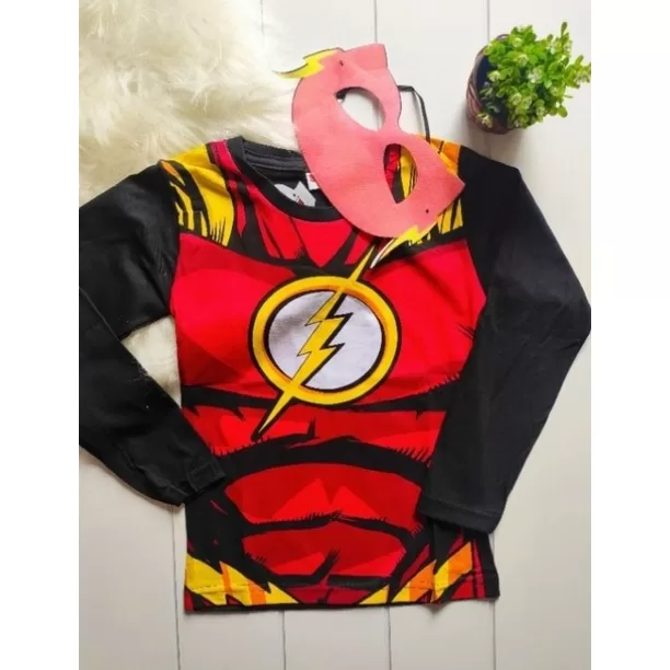 Camiseta personagens manga longa com máscara R