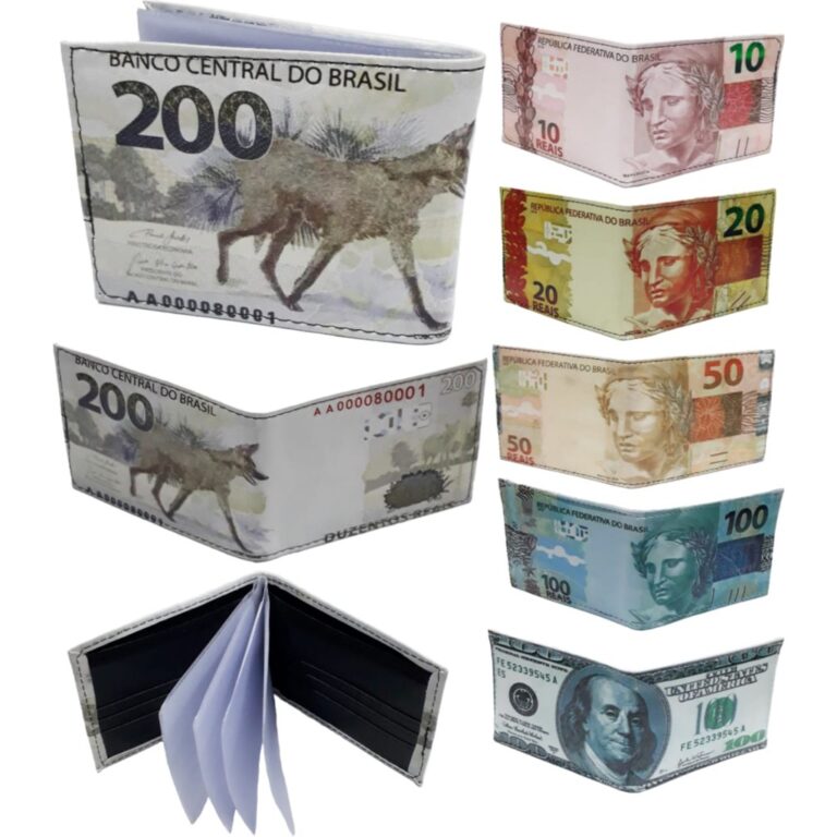Carteira porta documentos notas de dinheiro 200 re