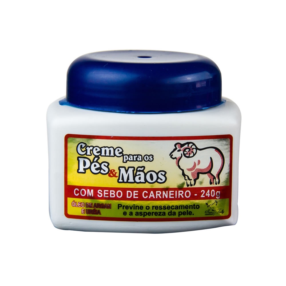 Creme para Pés e Mãos com Sebo de Carneiro 240g – San Jully