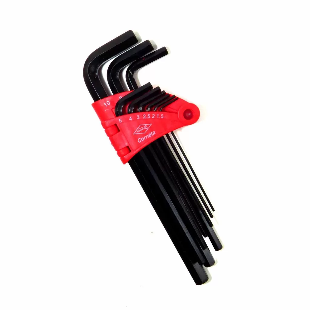 Jogo Chave Allen Longa 1,5-10MM 9 Peças Profissional CRV Corneta