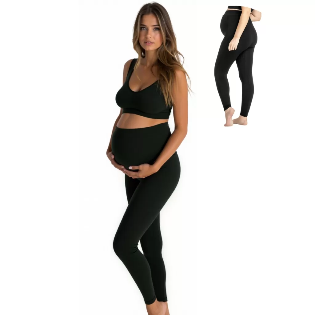 Calça Gestante Legging Cintura Alta Gestante Maternidade Confortavel Anatomica Legg Preta ZR2801-001