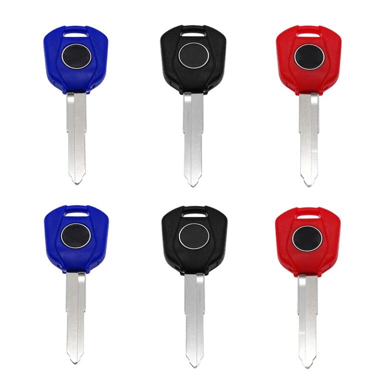 JIUWAN 1 Pcs Motorcycle Blade Blank Key Uncut Red 