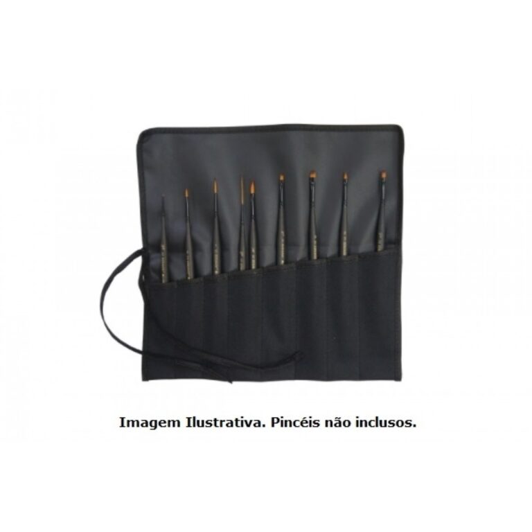 Porta Pincel Rolinho Keramik Preto 8 Divisões