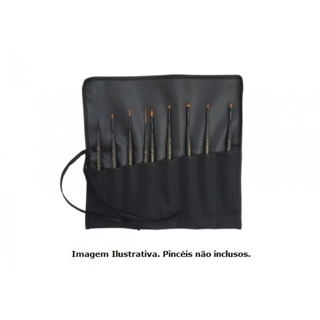 Porta Pincel Rolinho Keramik Preto 8 Divisões
