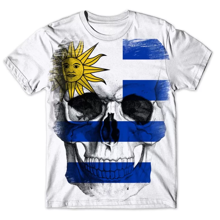 Camisa Camiseta Masculina Caveira Uruguai 2