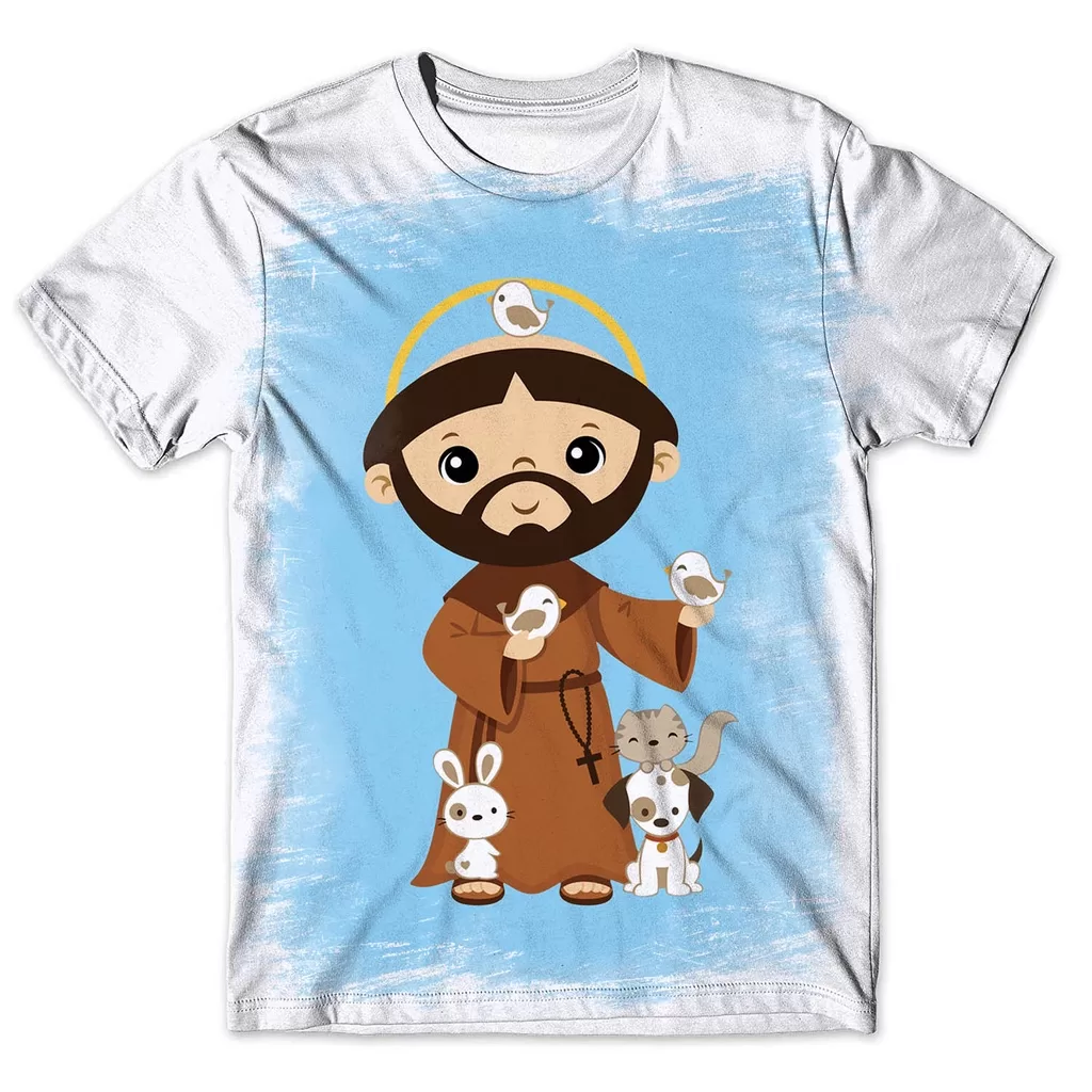 Camisa Camiseta Masculina Católica São Francisco De Assis 2