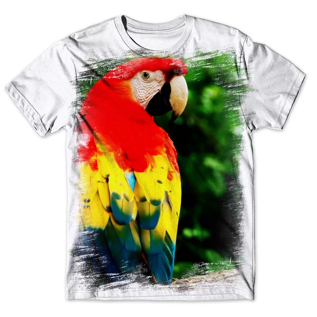 Camisa Camiseta Masculina Ave Pássaro Arara 8