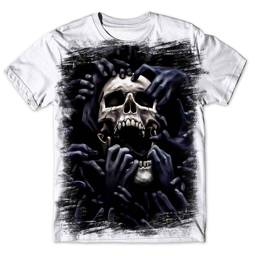 Camisa Camiseta Masculina 3d Caveira 56