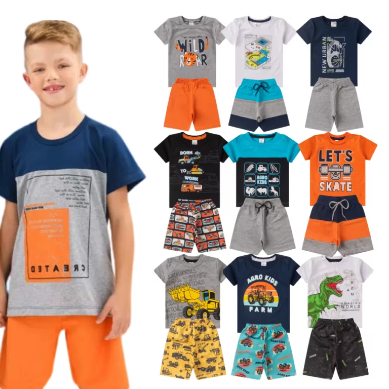 Kit 10 peças de Roupa Conjunto Infantil e Juvenil