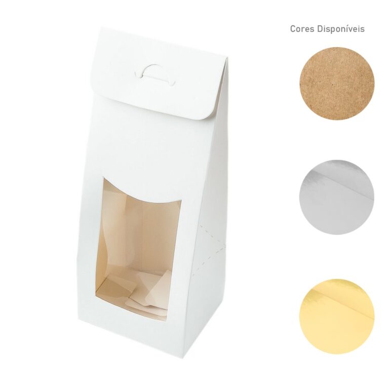 Sacola com Visor P (19×7,5x6cm) Kafe Embalage