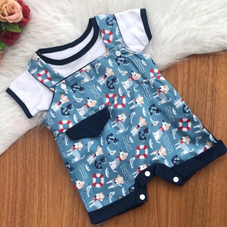 Kit Macacão curto e camiseta bebe menino para ver