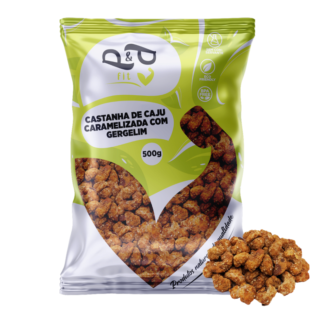 Castanha de Caju Caramelizada com Gergelim 500g – PEP