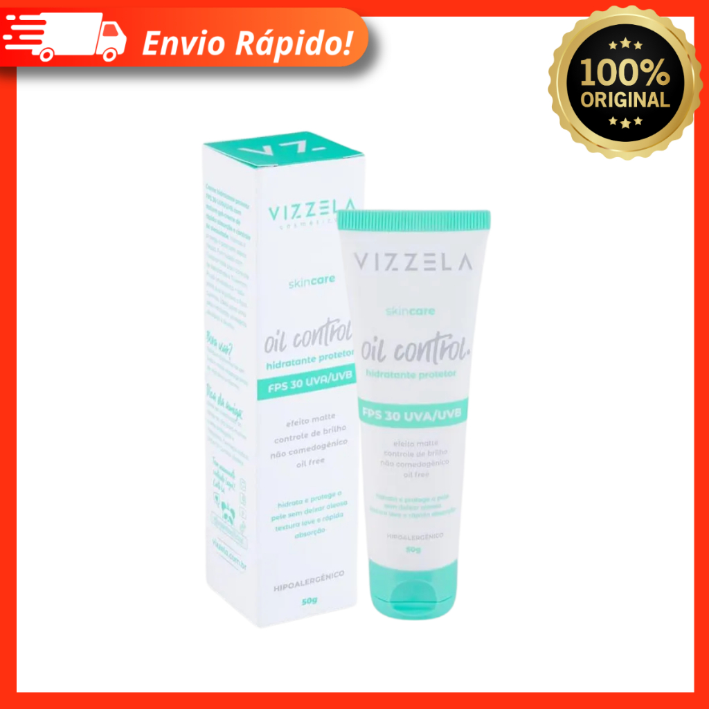 Hidratante Protetor FPS 30 Oil Control 50g – Vizzela 100% Original