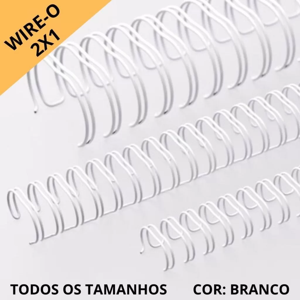 KIT C/03 UNIDADES – Wire-o/Garra Duplo Anel A4 passo 2X1 – BRANCO