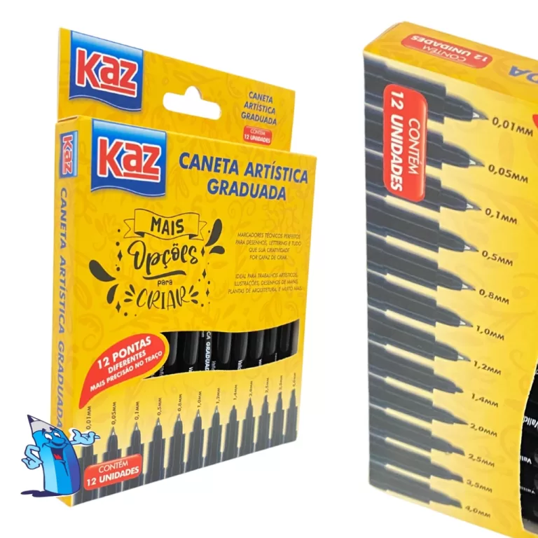 Kit Canetas Tecnicas 12 unidades Artístico Nankin